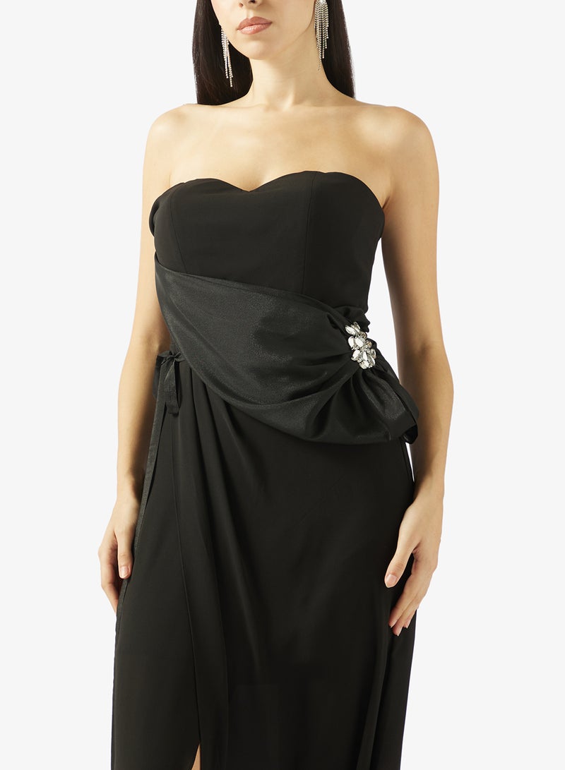 Iyra Side Slit Flared Hem Dress - Image 3